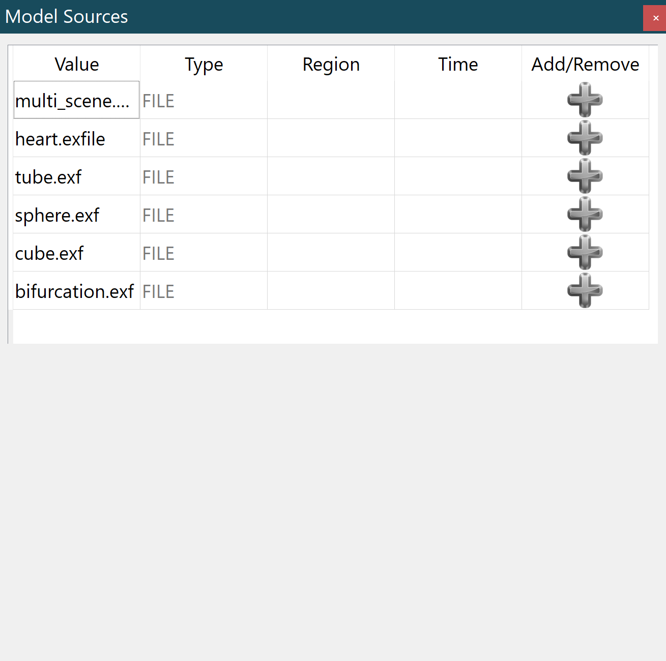 Model sources editor widget.