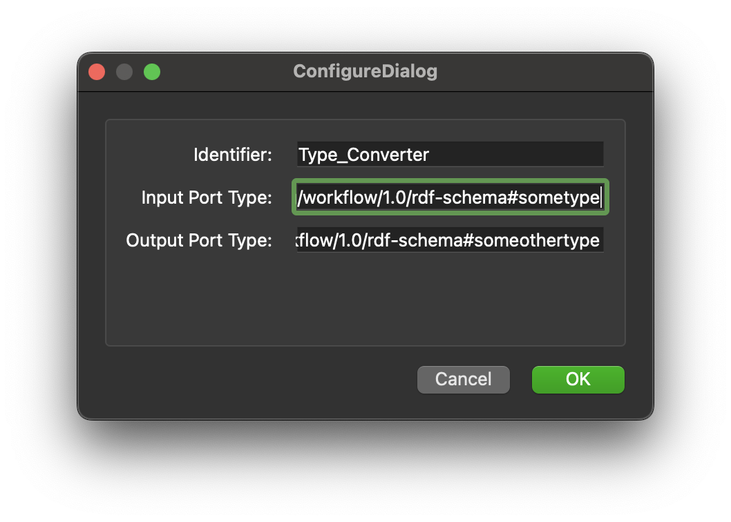 Step configure dialog