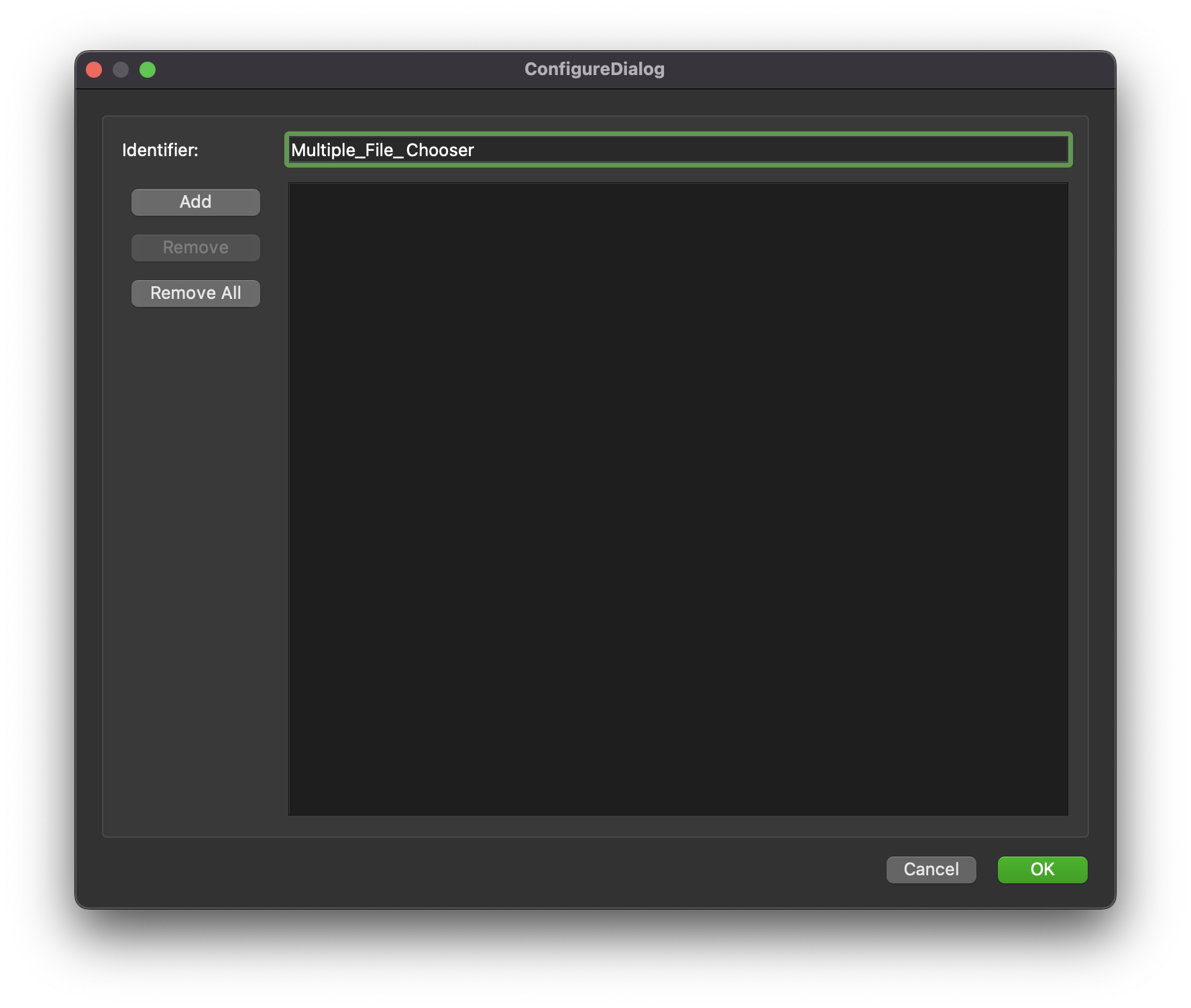 Step configure dialog