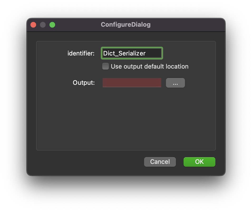 Step configure dialog