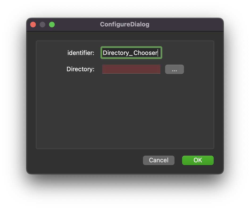 Step configure dialog
