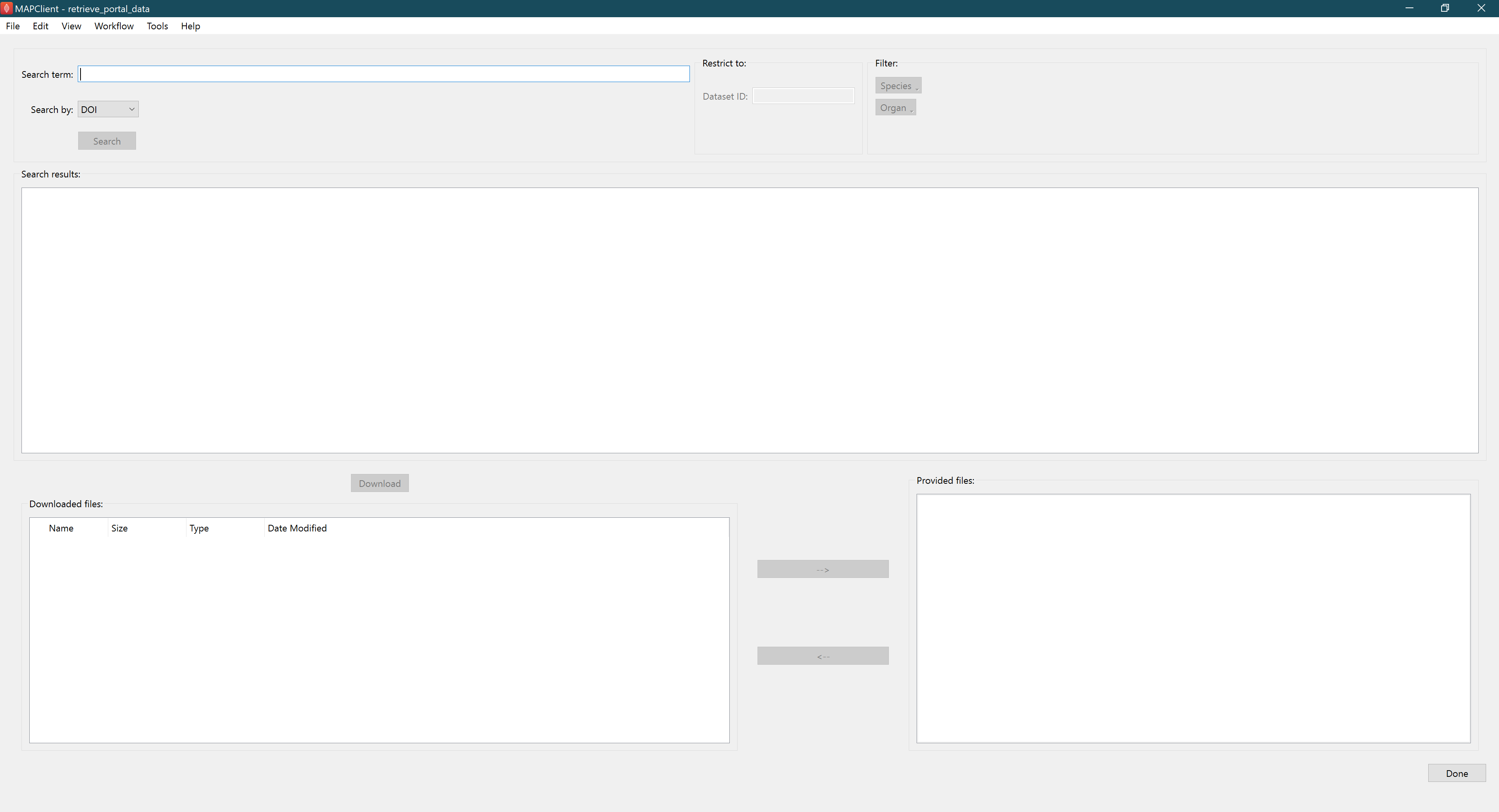 Initial interface of step shown to user.