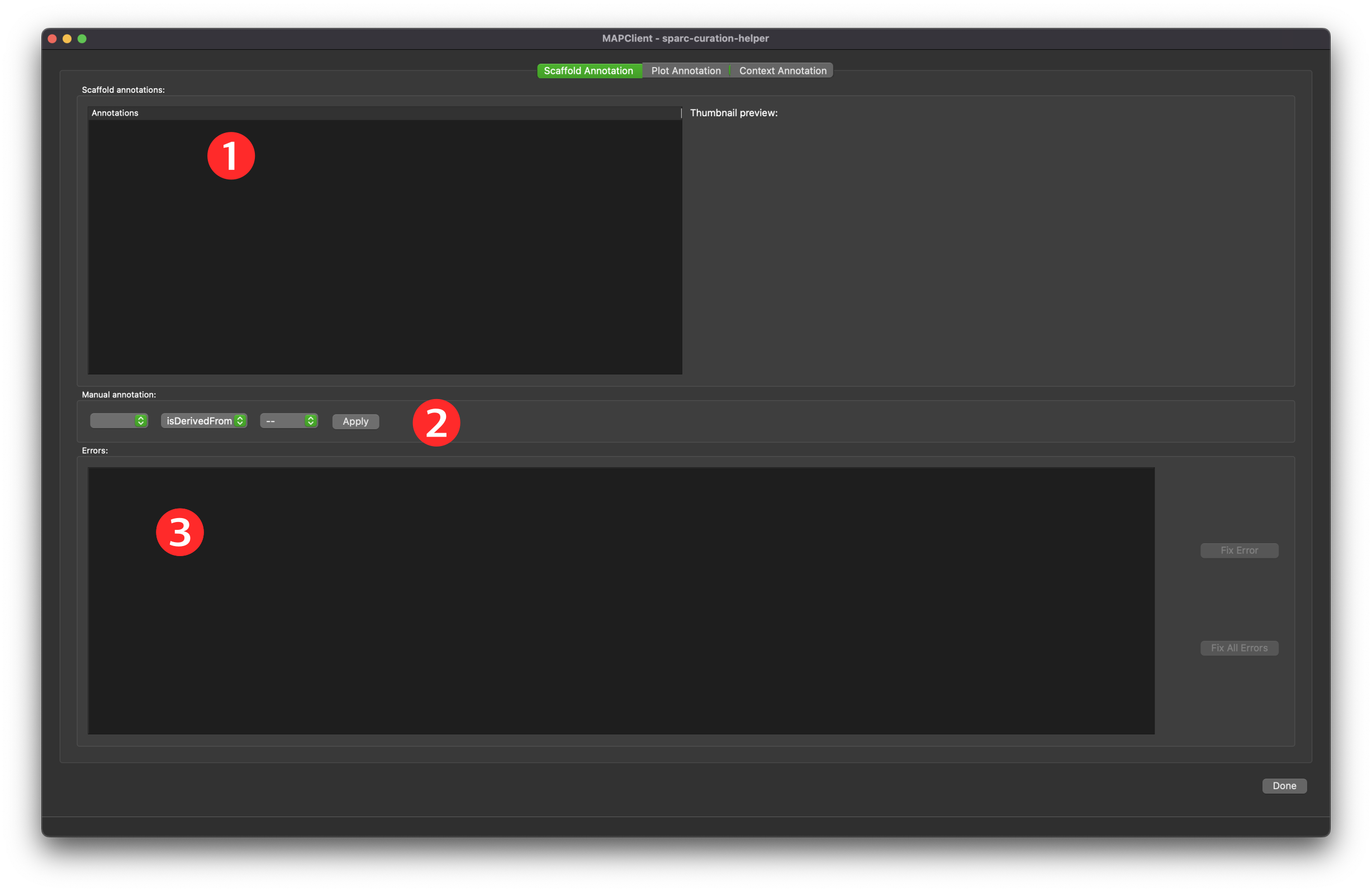 Initial interface of step shown to user.