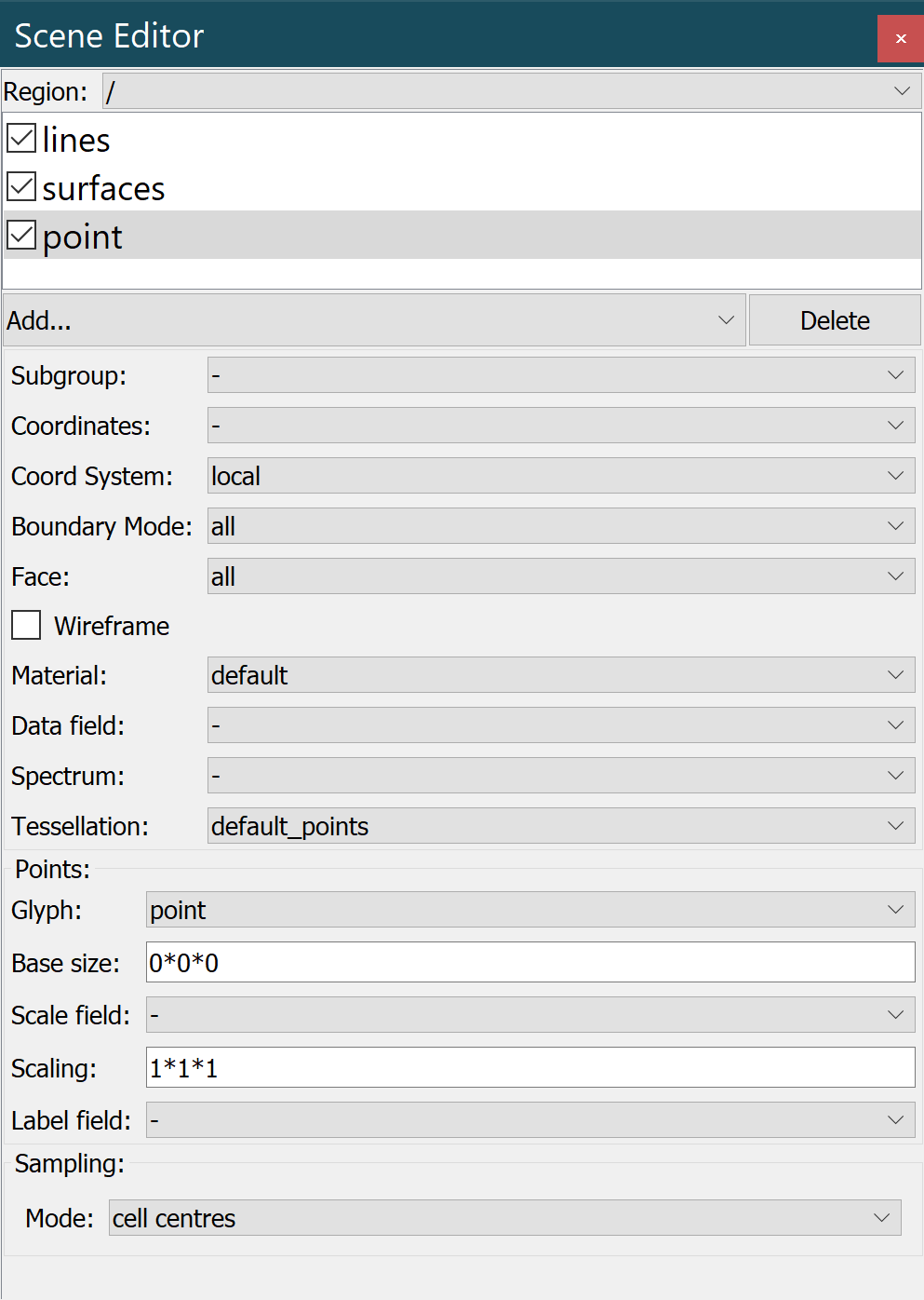 Scene editor widget.
