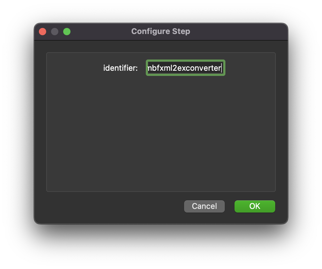 Step configure dialog