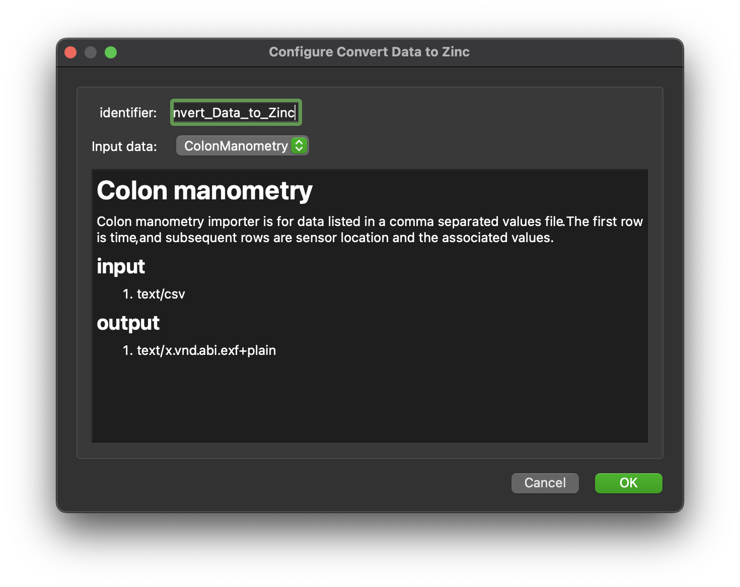 Step configure dialog