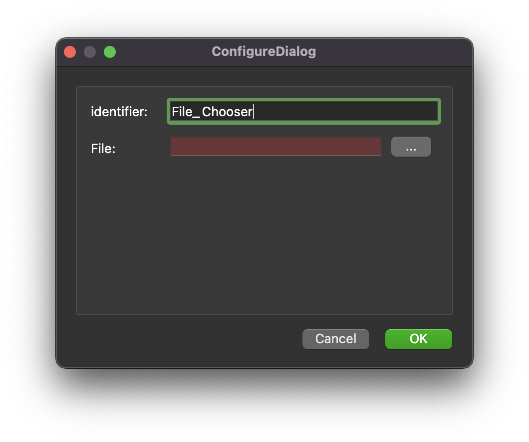 Step configure dialog