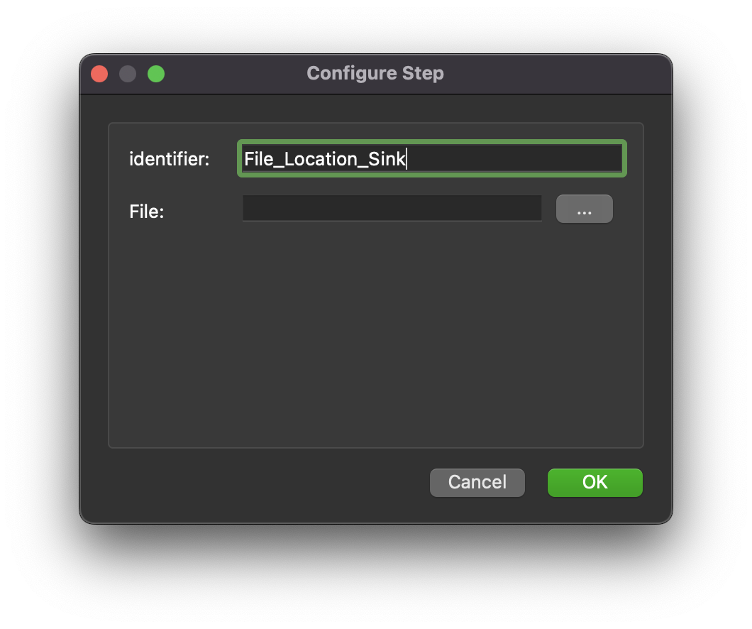 Step configure dialog